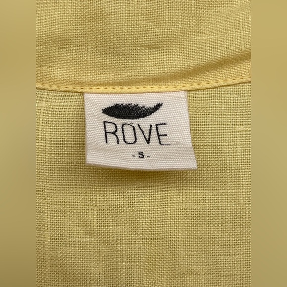 ROVE SUMMER Shirt Dress - lemon linen size small - Picture 7 of 16